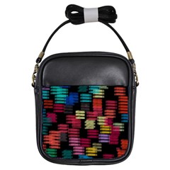 Colorful Horizontal Paint Strokes                         Girls Sling Bag by LalyLauraFLM