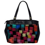 Colorful horizontal paint strokes                         Oversize Office Handbag (2 Sides) Back