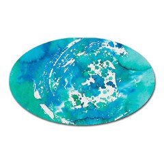 Blue Watercolors Circle                          Magnet (oval) by LalyLauraFLM