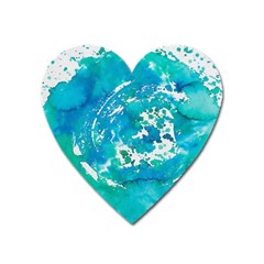 Blue Watercolors Circle                          Magnet (heart) by LalyLauraFLM