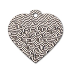 Zebra Pattern Animal Print Dog Tag Heart (one Side) by paulaoliveiradesign