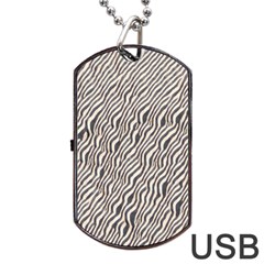 Zebra Pattern Animal Print Dog Tag Usb Flash (two Sides) by paulaoliveiradesign