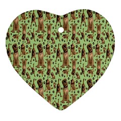 Puppy Dog Pattern Ornament (heart) by BangZart