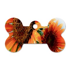 Sunflower Art  Artistic Effect Background Dog Tag Bone (one Side) by BangZart