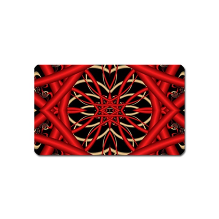 Fractal Wallpaper With Red Tangled Wires Magnet (Name Card)