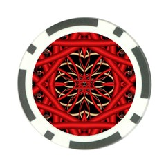 Fractal Wallpaper With Red Tangled Wires Poker Chip Card Guard by BangZart