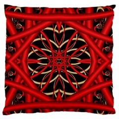 Fractal Wallpaper With Red Tangled Wires Large Flano Cushion Case (two Sides)