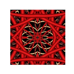 Fractal Wallpaper With Red Tangled Wires Small Satin Scarf (square)