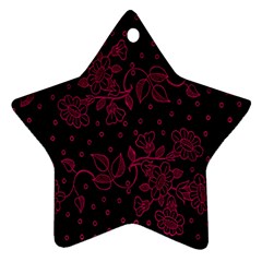 Pink Floral Pattern Background Wallpaper Star Ornament (two Sides) by BangZart