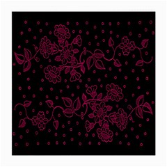 Pink Floral Pattern Background Wallpaper Medium Glasses Cloth (2-side) by BangZart