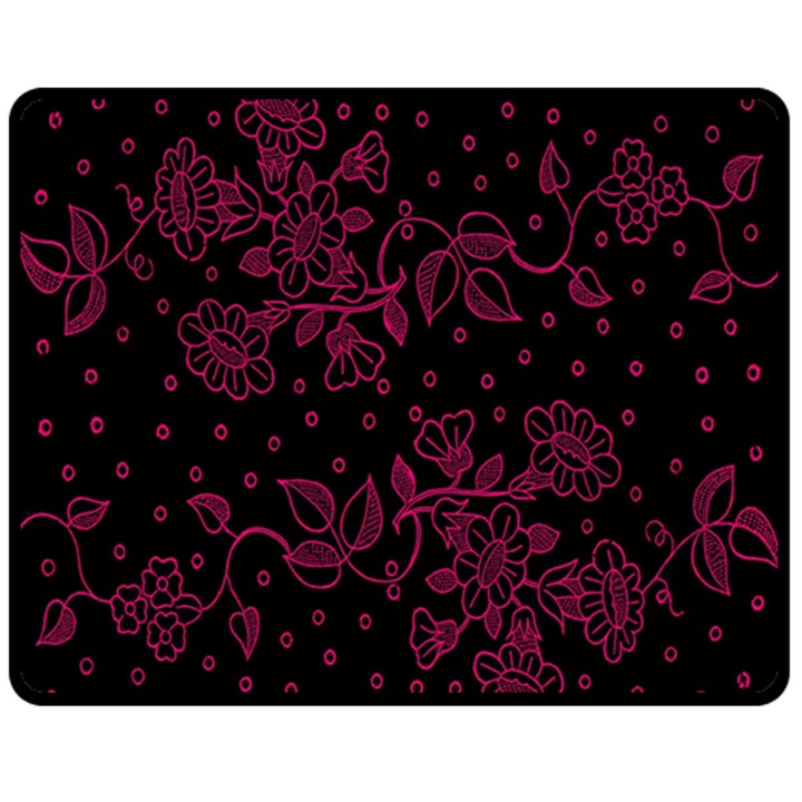 Pink Floral Pattern Background Wallpaper Fleece Blanket (Medium) 