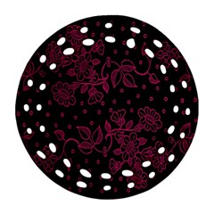 Pink Floral Pattern Background Wallpaper Ornament (round Filigree) by BangZart