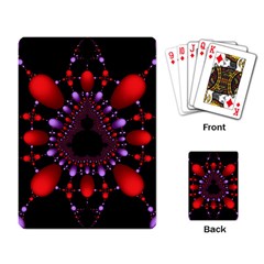 Fractal Red Violet Symmetric Spheres On Black Playing Card by BangZart