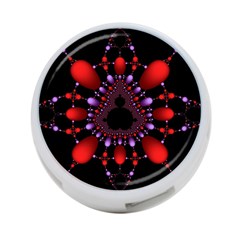 Fractal Red Violet Symmetric Spheres On Black 4-port Usb Hub (one Side) by BangZart