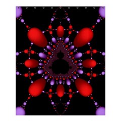 Fractal Red Violet Symmetric Spheres On Black Shower Curtain 60  X 72  (medium)  by BangZart