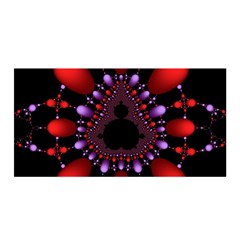 Fractal Red Violet Symmetric Spheres On Black Satin Wrap