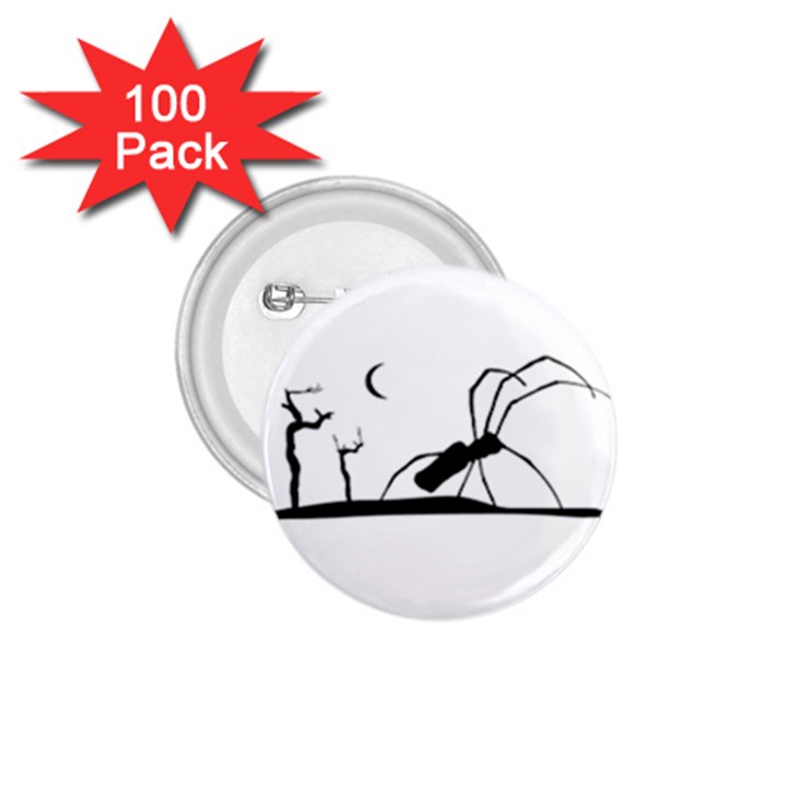 Dark Scene Silhouette Style Graphic Illustration 1.75  Buttons (100 pack) 