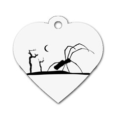 Dark Scene Silhouette Style Graphic Illustration Dog Tag Heart (two Sides) by dflcprints