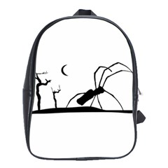 Dark Scene Silhouette Style Graphic Illustration School Bags(large)  by dflcprints