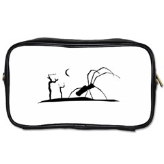 Dark Scene Silhouette Style Graphic Illustration Toiletries Bags by dflcprints