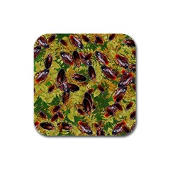 Cockroaches Rubber Square Coaster (4 Pack)  by SuperPatterns