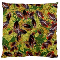 Cockroaches Large Cushion Case (one Side) by SuperPatterns