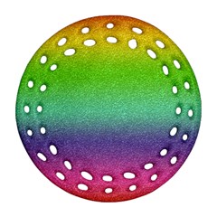 Metallic Rainbow Glitter Texture Ornament (round Filigree)