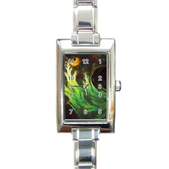 A Seaweed s Deepdream Of Faded Fractal Fall Colors Rectangle Italian Charm Watch by jayaprime