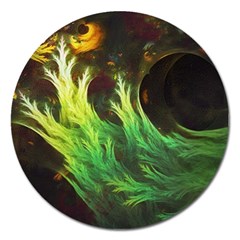 A Seaweed s Deepdream Of Faded Fractal Fall Colors Magnet 5  (round) by jayaprime