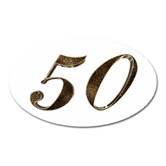 Number 50 Elegant Gold Glitter Look Typography Oval Magnet by yoursparklingshop