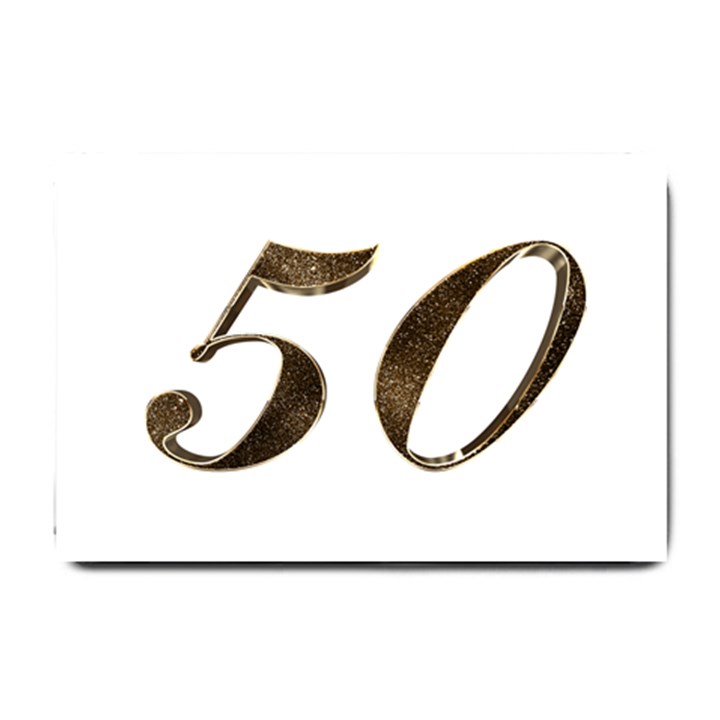 Number 50 Elegant Gold Glitter Look Typography Small Doormat 