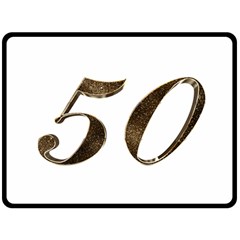 Number 50 Elegant Gold Glitter Look Typography Fleece Blanket (large)  by yoursparklingshop