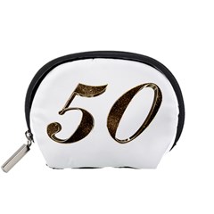 Number 50 Elegant Gold Glitter Look Typography Accessory Pouches (small) 
