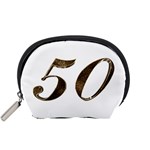 Number 50 Elegant Gold Glitter Look Typography Accessory Pouches (Small)  Front