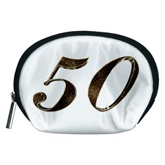 Number 50 Elegant Gold Glitter Look Typography Accessory Pouches (medium)  by yoursparklingshop