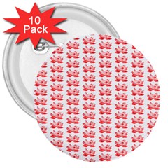 Red Lotus Floral Pattern 3  Buttons (10 Pack)  by paulaoliveiradesign
