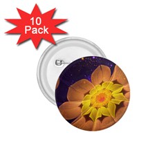 Beautiful Violet & Peach Primrose Fractal Flowers 1 75  Buttons (10 Pack) by jayaprime