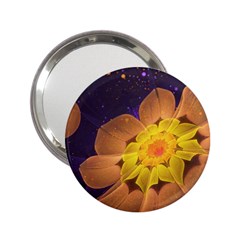 Beautiful Violet & Peach Primrose Fractal Flowers 2 25  Handbag Mirrors by jayaprime