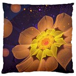 Beautiful Violet & Peach Primrose Fractal Flowers Large Cushion Case (Two Sides) Back