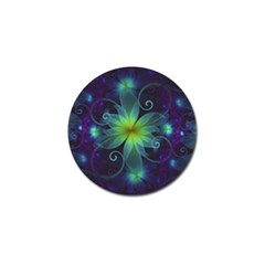 Blue And Green Fractal Flower Of A Stargazer Lily Golf Ball Marker