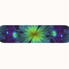 Blue And Green Fractal Flower Of A Stargazer Lily Large Bar Mats by jayaprime