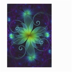 Blue And Green Fractal Flower Of A Stargazer Lily Large Garden Flag (two Sides) by jayaprime