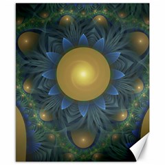 Beautiful Orange & Blue Fractal Sunflower Of Egypt Canvas 8  X 10  by jayaprime