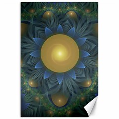 Beautiful Orange & Blue Fractal Sunflower Of Egypt Canvas 20  X 30   by jayaprime