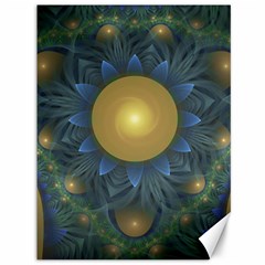 Beautiful Orange & Blue Fractal Sunflower Of Egypt Canvas 36  X 48   by jayaprime