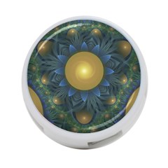 Beautiful Orange & Blue Fractal Sunflower Of Egypt 4-port Usb Hub (one Side) by jayaprime