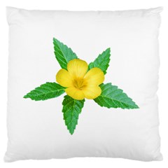 Yellow Flower With Leaves Photo Standard Flano Cushion Case (one Side) by dflcprints