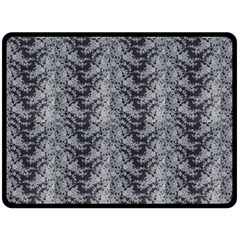 Black Floral Lace Pattern Double Sided Fleece Blanket (large)  by paulaoliveiradesign