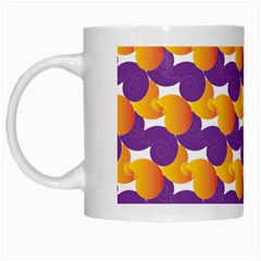 Purple And Yellow Abstract Pattern White Mugs