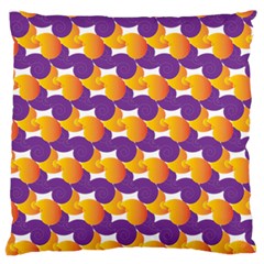 Purple And Yellow Abstract Pattern Large Flano Cushion Case (two Sides)